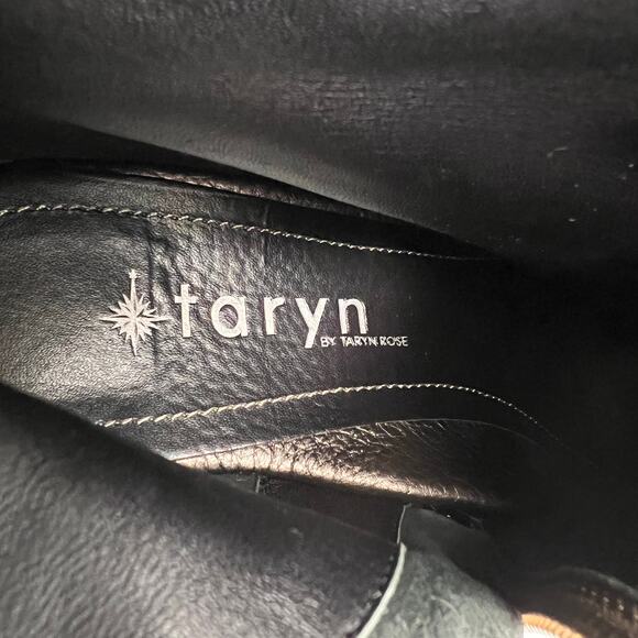 Taryn by Taryn Rose Metallic Leather Booties Heel Ankle Boots - Picture 3 of 10